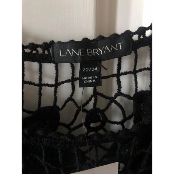 NWT Women's LANE BRYANT Crochet Blouse Black Size 22/24 Flower Pattern - Picture 6 of 10